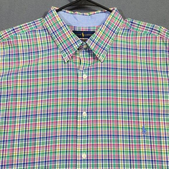 Ralph Lauren Shirt Men's 3XLT Multicolor Cotton Stretch Long Sleeve Button Up - Picture 3 of 10